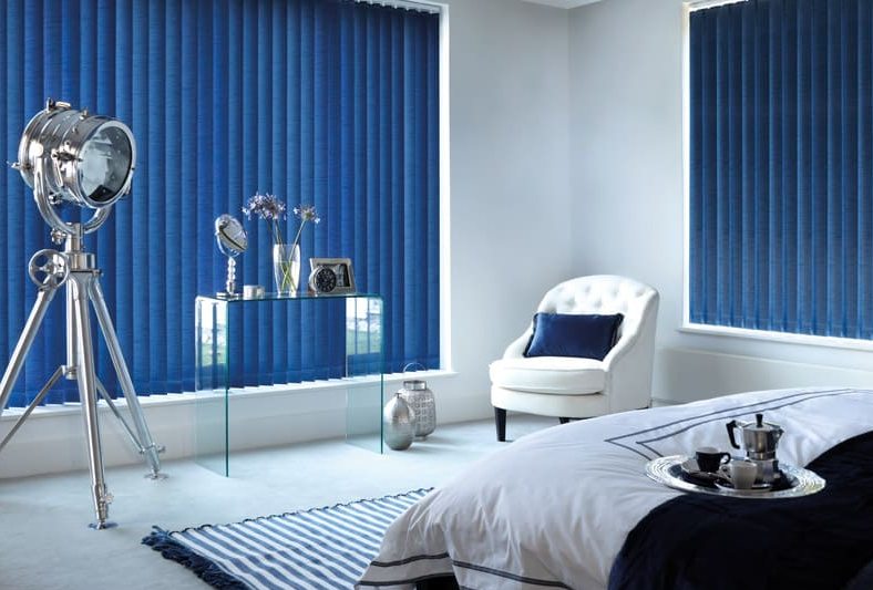 Stylish Porto Blue Vertical Blinds