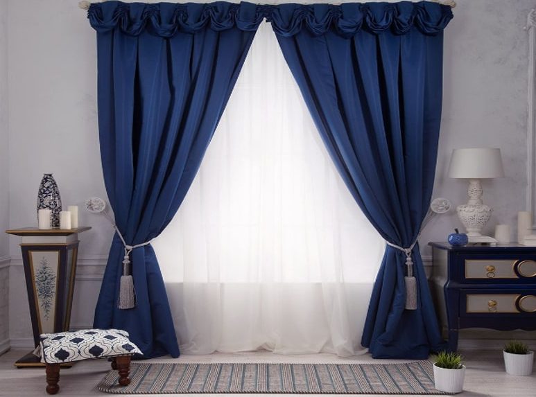 Plain Denim Curtains Buy in UAE & Dubai