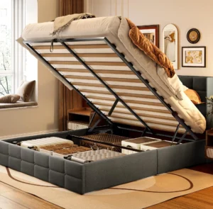 Modern King Bed with Hydraulic Storage Buy in UAE & Dubai