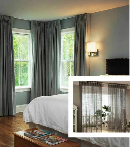 Regent Linen Style Grey Curtain