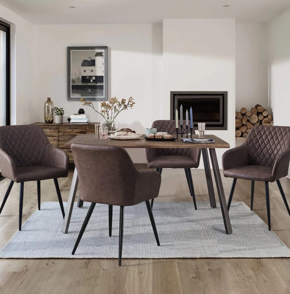 Bold Dining Statement with Elegant Leather Dining Chair
